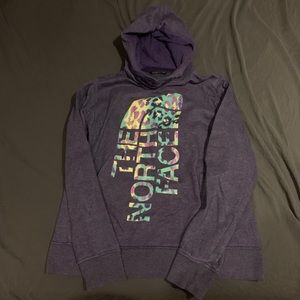 The North Face Purple Large Logo Cheetah Hoodie